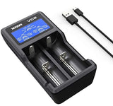 XTAR VC2 USB 2-Bay Smart Li-ion Battery Charger with LCD Digital Display